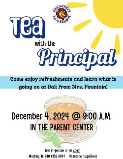 Tea with the Principal